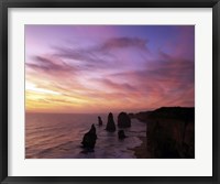 Framed Eroded rocks in the ocean, Twelve Apostles, Port Campbell National Park, Victoria, Australia