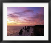 Framed Eroded rocks in the ocean, Twelve Apostles, Port Campbell National Park, Victoria, Australia