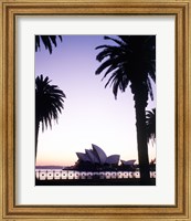 Framed Silhouette of a opera house at dusk, Sydney Opera House, Sydney, Australia