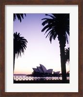Framed Silhouette of a opera house at dusk, Sydney Opera House, Sydney, Australia