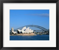 Framed Opera house on the waterfront, Sydney Opera House, Sydney Harbor Bridge, Sydney, Australia