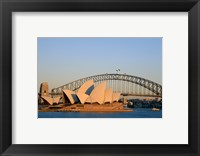 Framed Sydney Opera House in front of the Sydney Harbor Bridge, Sydney, Australia