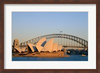 Framed Sydney Opera House in front of the Sydney Harbor Bridge, Sydney, Australia