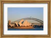 Framed Sydney Opera House in front of the Sydney Harbor Bridge, Sydney, Australia