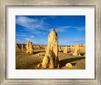Framed Rock formations in the desert, The Pinnacles Desert, Nambung National Park, Australia
