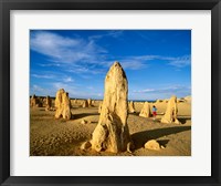 Framed Rock formations in the desert, The Pinnacles Desert, Nambung National Park, Australia