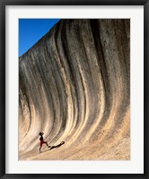Framed Low angle view of a rock, Wave Rock, Hyden, Western Australia, Australia
