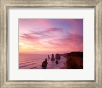 Framed High angle view of rock formations, Twelve Apostles, Port Campbell National Park, Australia