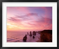 Framed High angle view of rock formations, Twelve Apostles, Port Campbell National Park, Australia