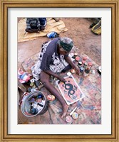 Framed Female artist painting, Alice Springs, Northern Territory, Australia