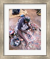 Framed Female artist painting, Alice Springs, Northern Territory, Australia