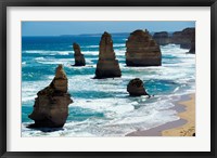 Framed Rock formations on the coast, Twelve Apostles, Port Campbell National Park, Victoria, Australia