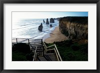 Framed High angle view of rocks on the beach, Twelve Apostles, Port Campbell National Park, Victoria, Australia