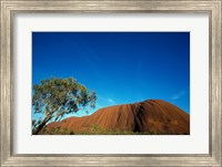 Framed Rock formation on a landscape, Ayers Rock, Uluru-Kata Tjuta National Park, Northern Territory, Australia