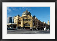 Framed Facade of a railroad station, Flinders Street Station, Melbourne, Victoria, Australia