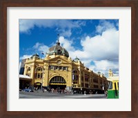 Framed Facade of a railroad station, Flinders Street Station, Melbourne, Victoria, Australia