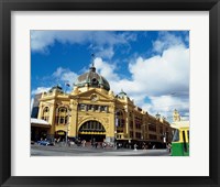 Framed Facade of a railroad station, Flinders Street Station, Melbourne, Victoria, Australia