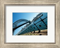 Framed Low angle view of a bridge at a harbor, Sydney Harbor Bridge, Sydney, New South Wales, Australia