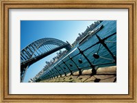 Framed Low angle view of a bridge at a harbor, Sydney Harbor Bridge, Sydney, New South Wales, Australia