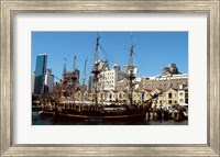 Framed Sailing ship moored in a harbor, Waterfront Restaurant, Sydney, New South Wales, Australia