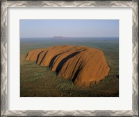 Framed Aerial view of a rock formation. Ayers Rock, Uluru-Kata Tjuta National Park, Australia