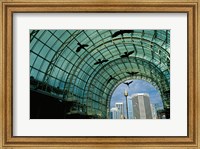 Framed Low angle view of sculptures of birds in a shopping mall