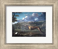 Framed Pace, Michelangelo, Greyhound, rabbit, and the Castle of Ariccia