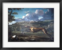Framed Pace, Michelangelo, Greyhound, rabbit, and the Castle of Ariccia
