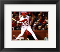 Framed Lance Berkman 2 RBI Single Game 1 of the 2011 World Series Action  (#3)