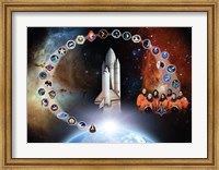 Framed Space Shuttle Columbia Tribute Poster