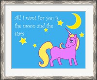 Framed Moon and Stars Unicorn