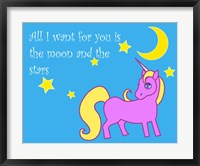 Framed Moon and Stars Unicorn