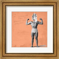 Framed Muscle Man Unicorn