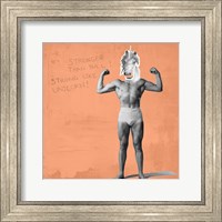 Framed Muscle Man Unicorn