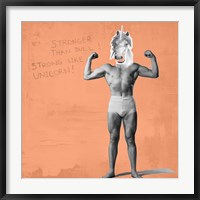 Framed Muscle Man Unicorn