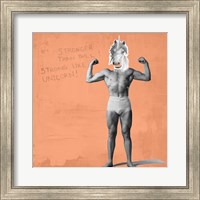 Framed Muscle Man Unicorn