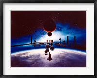 Framed Artist's Conception of Space Station Freedom