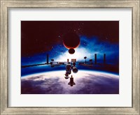Framed Artist's Conception of Space Station Freedom
