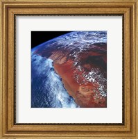 Framed Coastal Namibia photographed from the Space Shuttle Columbia