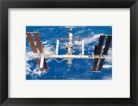 Framed International Space Station moves away from Space Shuttle Endeavour