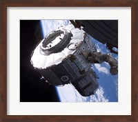 Framed ISS Quest Module Instalation of International Space Station