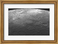 Framed MESSENGER fly by view of mercury