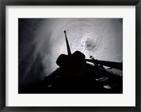 Framed Orbiter Columbia Passes Over the Eye of Typhoon Owen