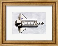 Framed Shuttle Delivers ISS Module