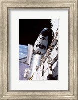 Framed STS104 Atlantis Docked ISS