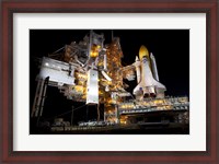 Framed STS-135 Atlantis and payload canister on Launch Pad