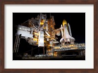 Framed STS-135 Atlantis and payload canister on Launch Pad