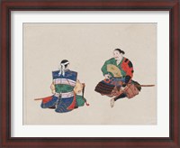 Framed Seated Samurai Warriors