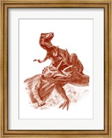 Framed Triceratops with Tyrannosaurus