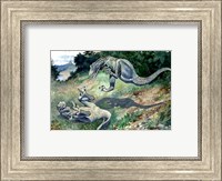 Framed Tyrannosaurus Frolicking With Another